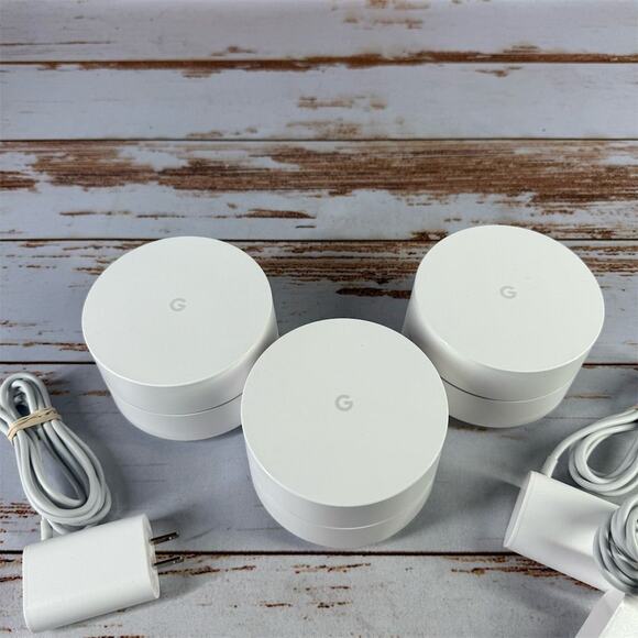 Google WiFi System Mesh Router 3-Pack Dual-Band 1200 Mbps White - Picture 2 of 4